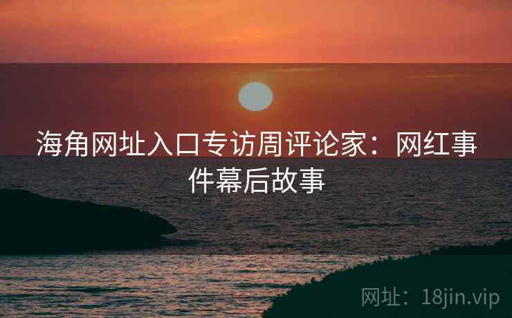 海角网址入口专访周评论家:网红事件幕后故事